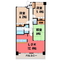 宇都宮駅 バス16分  不動前下車：停歩2分 4階の物件間取画像